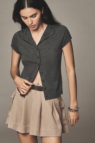 Merino Wool Mock-Neck Short-Sleeve Cardigan taille: XS chez Anthropologie - Pilcro - Modalova