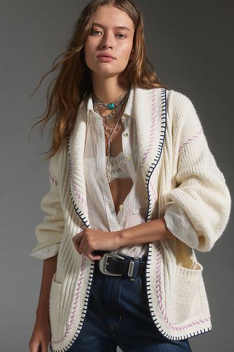 Cardigan Ouvert à Col Piqué en White taille: XS chez Anthropologie - Maeve - Modalova