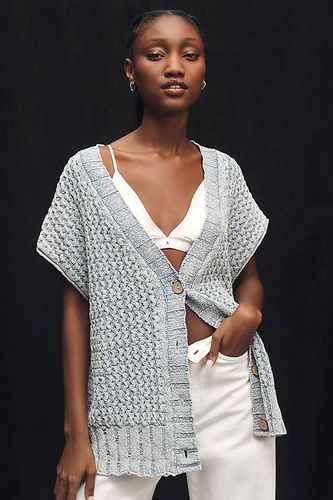 Gilet Oversize Effiloché en Blue taille: XS chez Anthropologie - Pilcro - Modalova