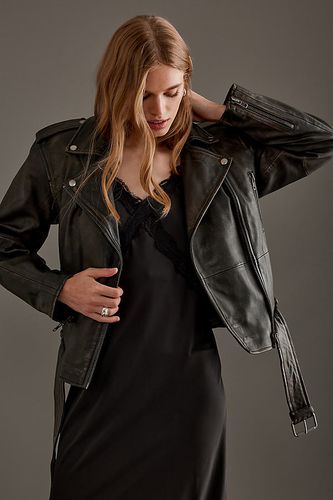 Veste de motard en cuir Nana en taille: Uk 10 chez Anthropologie - Selected Femme - Modalova