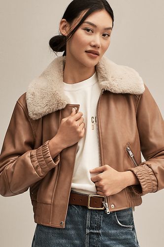 Veste d'aviateur en simili cuir en Brown taille: S chez Anthropologie - Avec Les Filles - Modalova