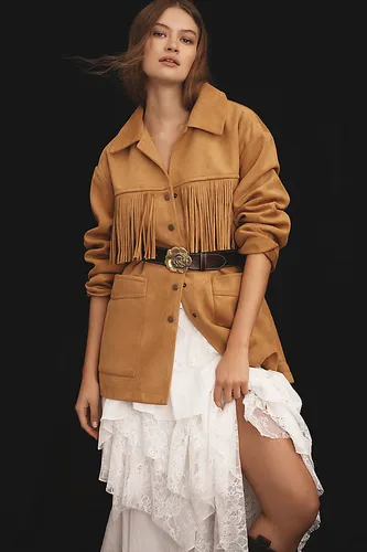 Veste à franges en faux daim en Yellow taille: S chez Anthropologie - Pilcro - Modalova