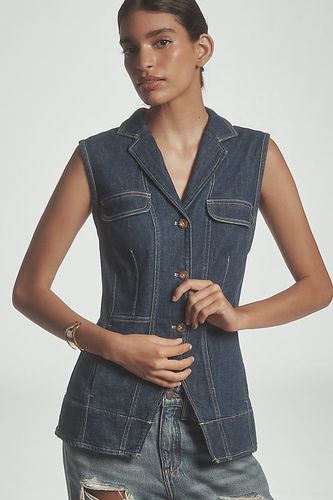 Gilet en denim long en taille: XS chez Anthropologie - Pilcro - Modalova