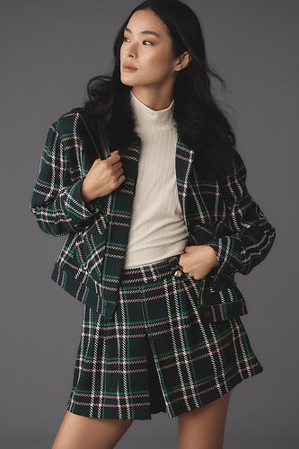 Manteau court à carreaux avec col en fausse fourrure taille: XS chez Anthropologie - Maeve - Modalova