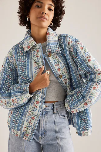 Veste matelassée Claudia en Blue taille: Uk 16 chez Anthropologie - Damson Madder - Modalova