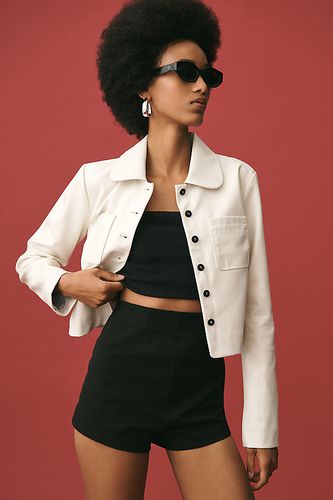 Veste Courte à Col en Simili Cuir en White, taille: XS chez Anthropologie - Maeve - Modalova