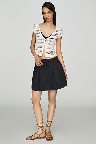Mini-jupe plissée à cordon en taille: XL - By Anthropologie - Modalova