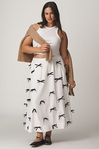 Jupe midi à volants et nauds en 3D en Black taille: XS chez Anthropologie - Maeve - Modalova