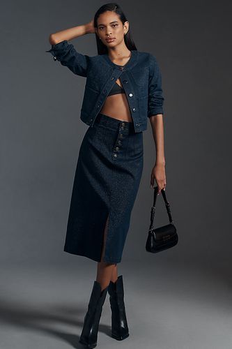 Jupe crayon mi-longue en denim scintillant taille: Uk 8 chez Anthropologie - Pilcro - Modalova