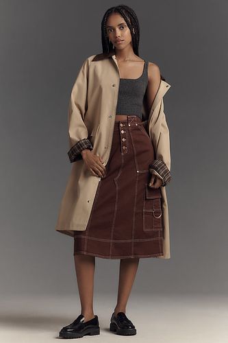 Reworked Utility A-Line Midi Skirt en Purple taille: Uk 6 chez Anthropologie - Pilcro - Modalova