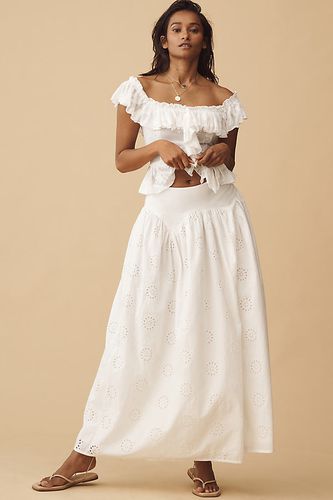 Jupe Midi à Œillets en White, taille: XS chez Anthropologie - Forever That Girl - Modalova