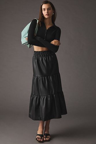 The Somerset Faux Leather Midi Skirt par en Black taille: S - The Somerset Collection by Anthropologie - Modalova