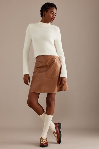 Jupe courte en cuir taille haute Sana en taille: XL chez Anthropologie - Selected Femme - Modalova
