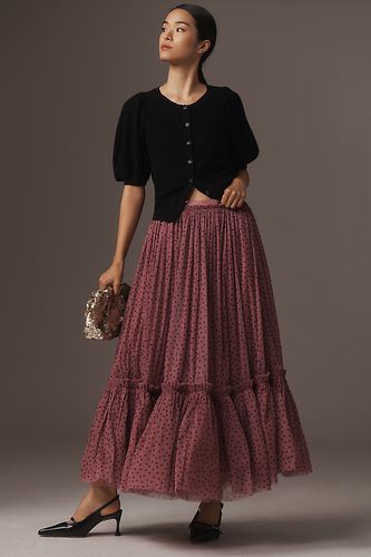 Jupe longue en tulle à volants en taille: XS - By Anthropologie - Modalova