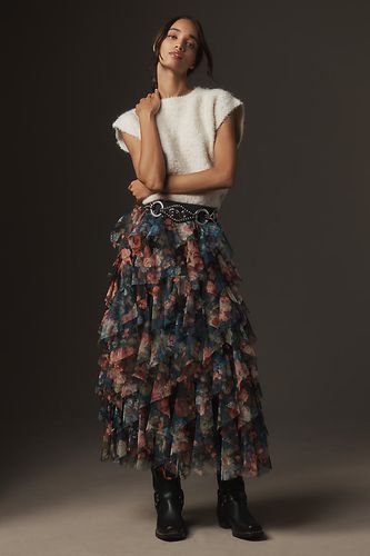 The Chéri Ruffled Tulle Midi Skirt par taille: 3 X - By Anthropologie - Modalova