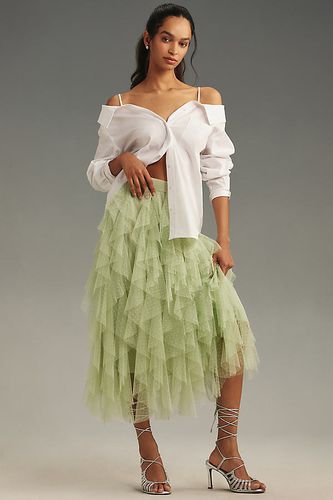 The Chéri Ruffled Tulle Midi Skirt par en Mint taille: XS - By Anthropologie - Modalova