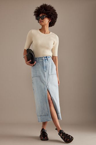 Jupe midi en denim taille haute fendue sur le devant Alice en Blue, taille: 28 chez Anthropologie - Pistola - Modalova