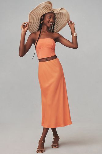 The Tilda Midi Slip Skirt en Orange taille: M chez - Anthropologie - Modalova