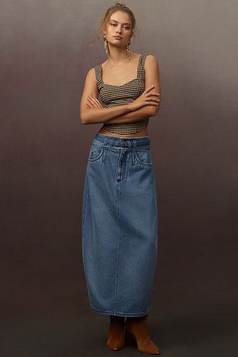 Jupe mi-longue en denim Barrel en Blue taille: Uk 6 chez Anthropologie - Pilcro - Modalova