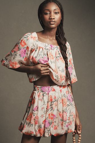 Floral Bubble-Hem Skirt en Pink taille: XS - By Anthropologie - Modalova