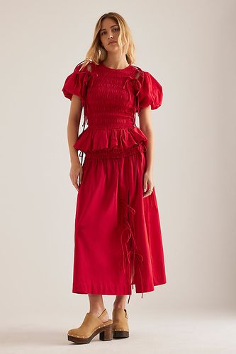Charlotte Midi Skirt en Red taille: Uk 12 chez Anthropologie - Damson Madder - Modalova