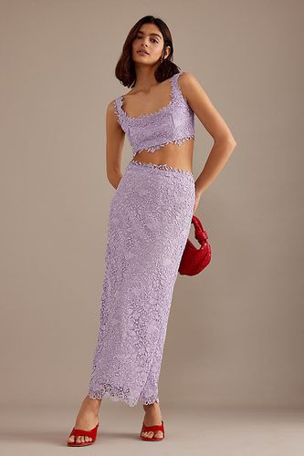 Jupe maxi en dentelle à taille haute Mariah en Purple, taille: Uk 16 chez Anthropologie - Bardot - Modalova