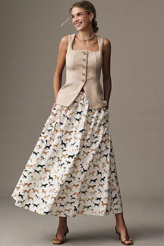 Jupe midi imprimée en popeline taille: XS chez Anthropologie - Maeve - Modalova