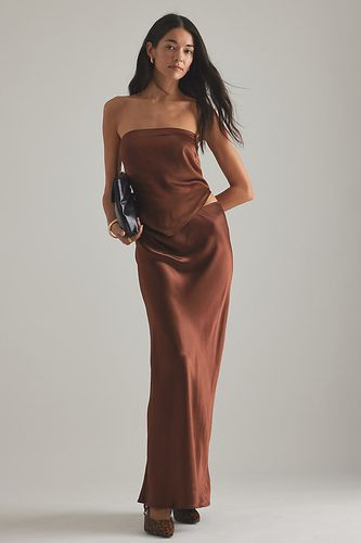 Satin Bias Maxi Slip Skirt en Brown taille: Uk 16 chez - Anthropologie - Modalova