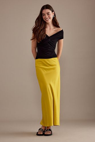 Satin Bias Maxi Slip Skirt en Yellow taille: Uk 6 chez - Anthropologie - Modalova