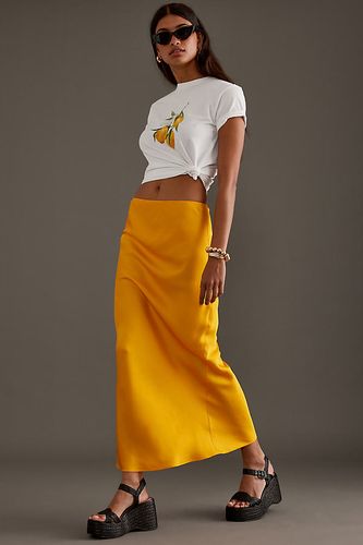 Satin Bias Maxi Slip Skirt en Orange taille: Uk 10 chez - Anthropologie - Modalova