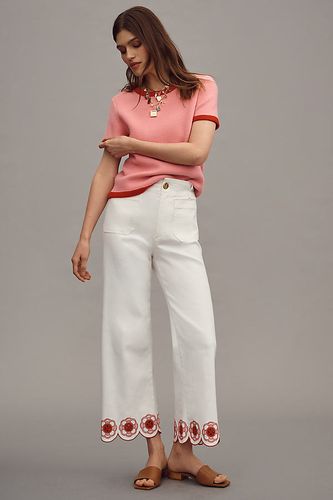 Le jean large à taille haute raccourci Colette par Maeve: Édition à ourlet festonné par en , taille: 23 chez Anthropologie - The Colette Collection by Maeve - Modalova