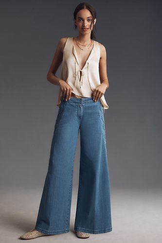 Scallop-Edge High-Rise Wide-Leg Jeans en Blue, taille: 28 chez Anthropologie - Maeve - Modalova