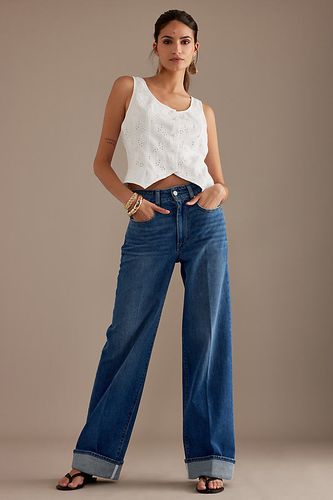 Sasha Taille-Haute Large Revers Droit-Jambe Jeans en Blue, taille: 25 chez Anthropologie - PAIGE - Modalova
