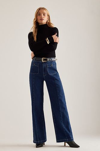 Anessa Coutures Taille Haute Jambes Larges Jeans en Blue, taille: 26 chez Anthropologie - PAIGE - Modalova