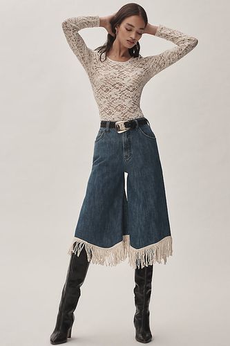 Jeans Culotte Taille Haute Jambes Larges Franges en , taille: 27 chez Anthropologie - Pilcro - Modalova