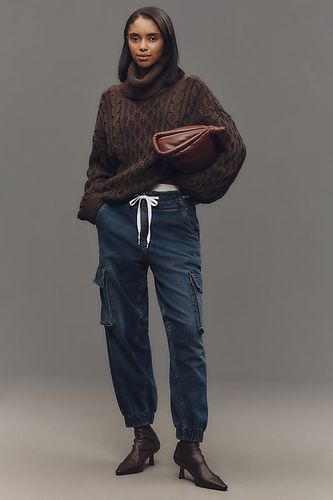 High-Rise Cargo Jogger Denim-Knit Jeans en , taille: 2XS chez Anthropologie - Pilcro - Modalova