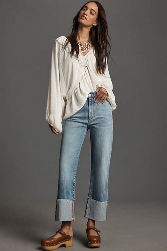 Le Jean Droit Taille Haute Scotty Retroussé par en Blue, taille: 25 chez Anthropologie - Pilcro - Modalova