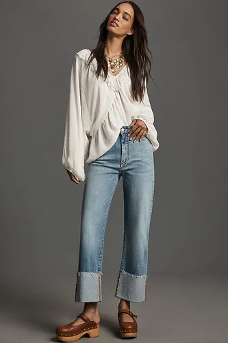 Le Jean Droit Taille Haute Scotty Retroussé par en , taille: 25 chez Anthropologie - Pilcro - Modalova