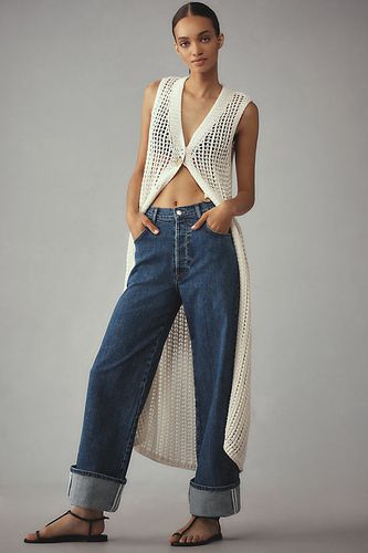 Jeans Droits Taille Haute Avec Revers en Blue, taille: 28 chez Anthropologie - Pilcro - Modalova