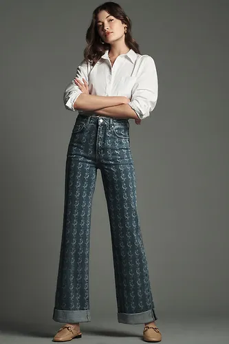 The Austyn High-Rise Cuffed Wide-Leg Jeans by : Printed Edition en , taille: 28 chez Anthropologie - Pilcro - Modalova