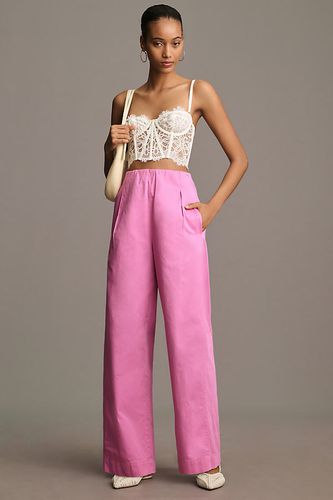 Pantalon en popeline à enfiler coupe arrondie en Pink, taille: XS chez Anthropologie - Maeve - Modalova
