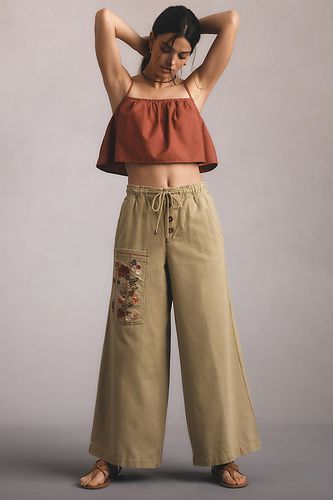 Pantalon brodé à enfiler en Green, taille: 1 X chez Anthropologie - Pilcro - Modalova