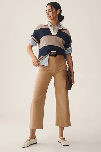 The Colette Cropped Wide-Leg Trousers by Maeve par en Beige taille: 23 chez Anthropologie - The Colette Collection by Maeve - Modalova