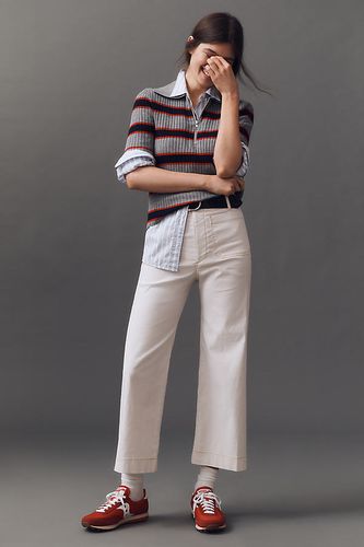 The Colette Cropped Wide-Leg Trousers by Maeve: Contrast-Stitch Edition par en taille: 23 chez Anthropologie - The Colette Collection by Maeve - Modalova