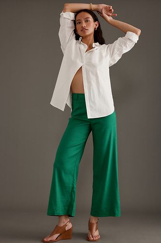 Pantalon ample raccourci taille haute , version lin en Green, taille: 27 chez Anthropologie - Maeve - Modalova