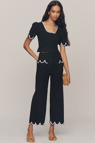 Le Pantalon Large Raccourci Festonné Colette par en taille: 26 chez Anthropologie - Maeve - Modalova