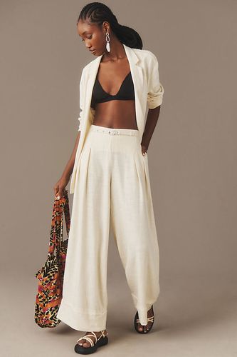 Pantalon de plage en lin mélangé en White, taille: Uk 10 - By Anthropologie - Modalova