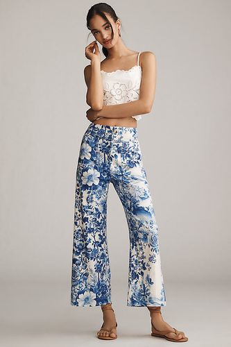 The Colette Cropped Wide-Leg Trousers by Maeve: Printed Linen Edition par taille: 28 chez Anthropologie - The Colette Collection by Maeve - Modalova