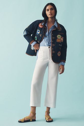 The Colette Cropped Wide-Leg Trousers by Maeve: Embroidered Edition par taille: 34 chez Anthropologie - The Colette Collection by Maeve - Modalova