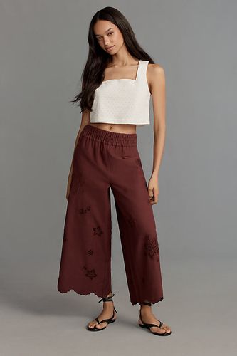 Le Pantalon Pull-On Somerset: Édition Brodée Délavée par en Brown taille: S - The Somerset Collection by Anthropologie - Modalova
